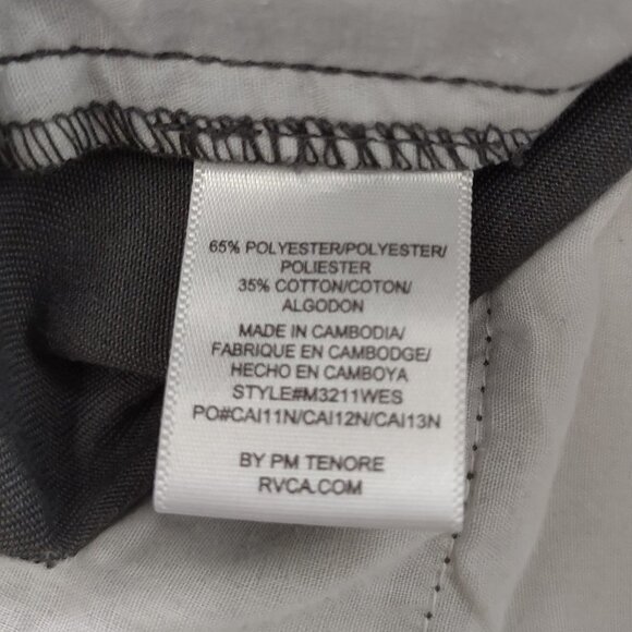 RVCA gray casual cotton blend Weekend Chino shorts mens size 30 - Picture 5 of 7